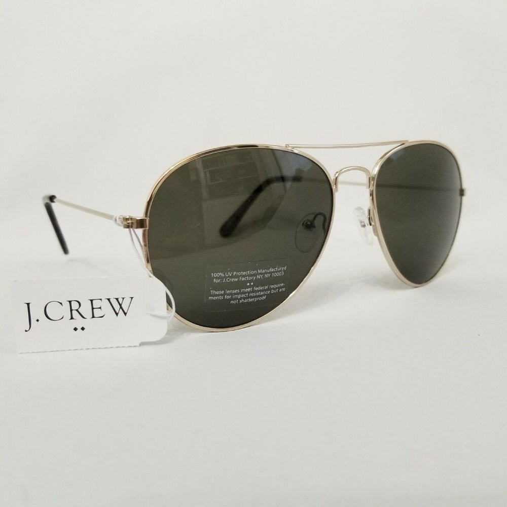 J. Crew Gold Metal Frame Womens Aviator Sunglasses